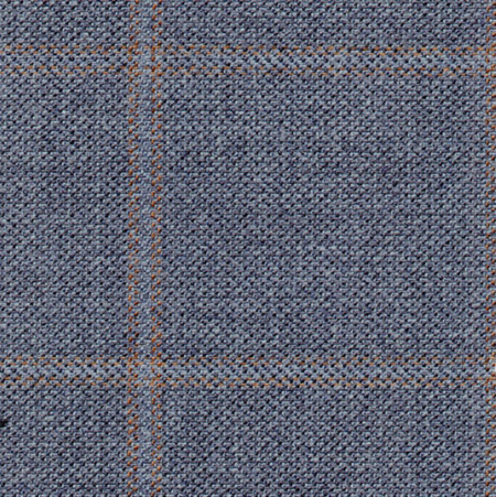 Wool, lightweight: blue, rust windowpane