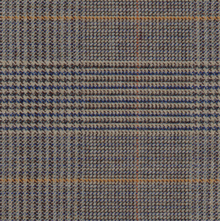 Wool, lightweight: black, blue, tan & rust Glen plaid