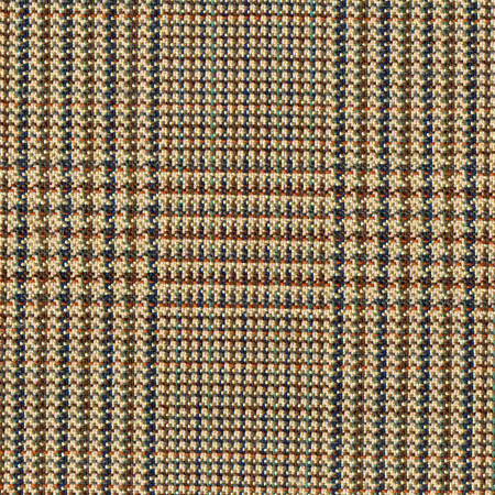 Wool, lightweight: Glen plaid in tan, rust, teal