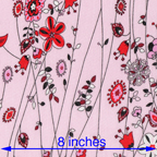 red pink cotton lawn abstract floral