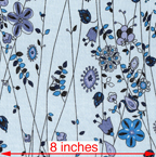 blue pale blue cotton lawn abstract floral