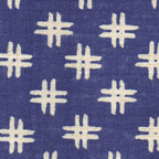 Linen blends: small crosshatch print on navy