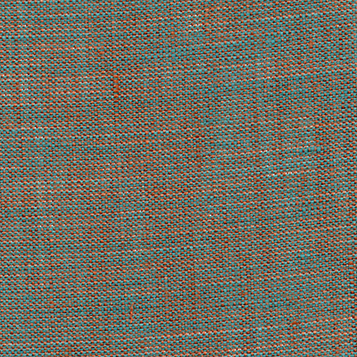 100% linen in two-tone green/dark orange fabric by the yard