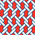 Canvas: red, navy & white twisted chain link